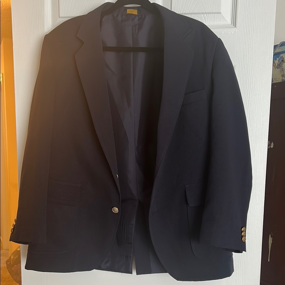 Elegant Navy Blazer with Gold Accents